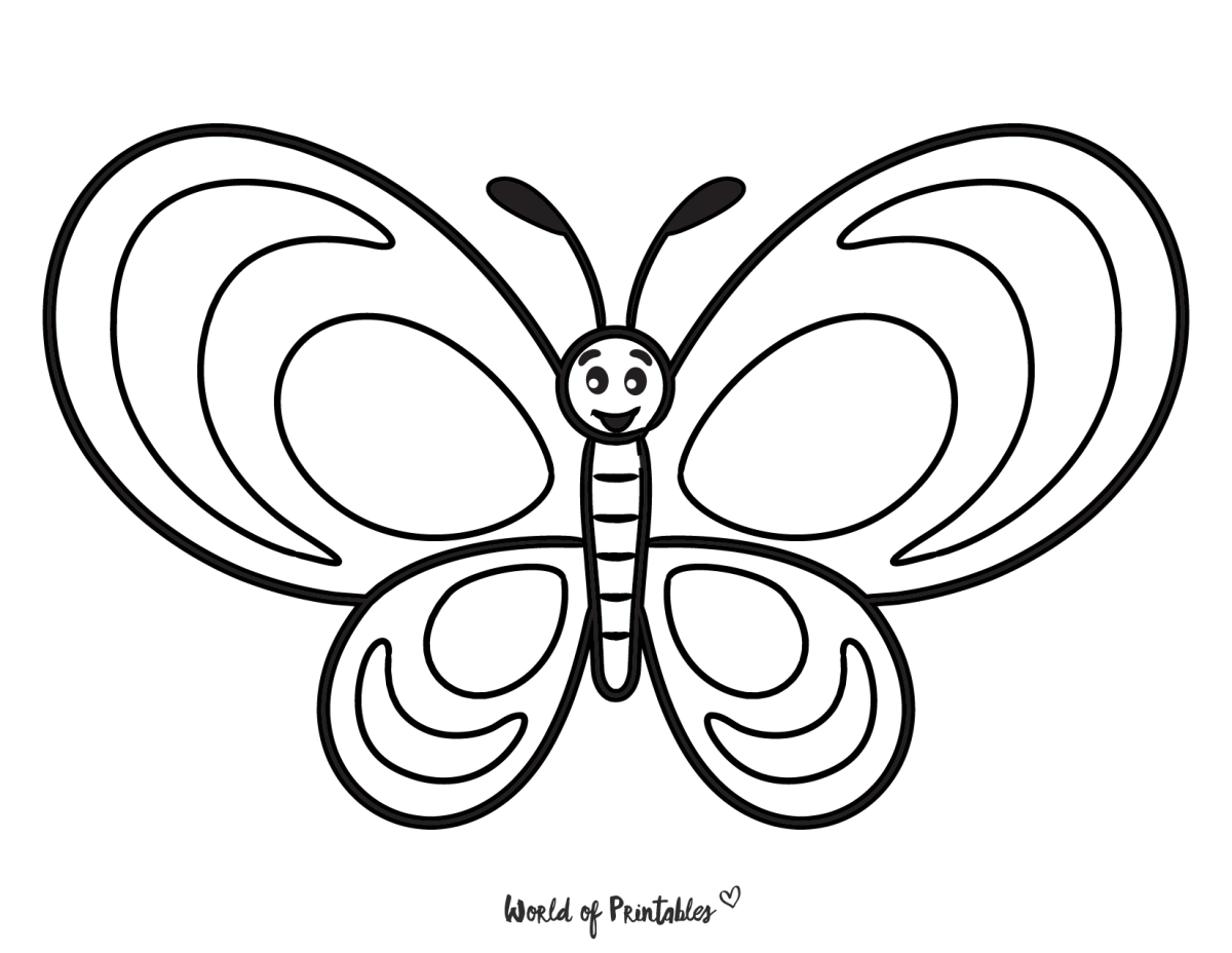 Разукрашки для девочек бабочки