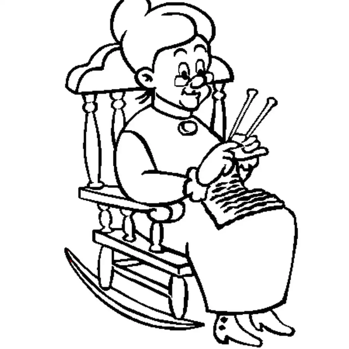 Раскраска бабушка и внучка