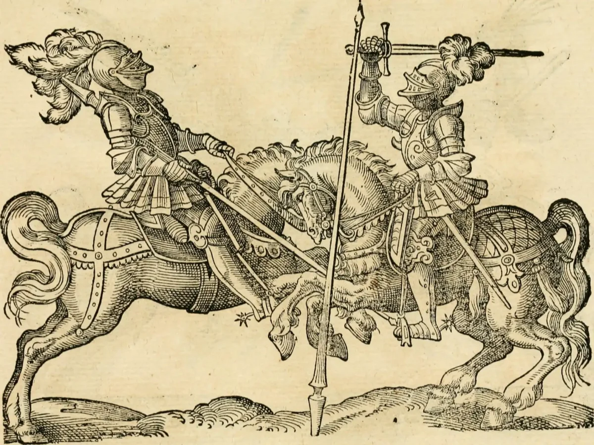 Рыцарский турнир Средневековая гравюра