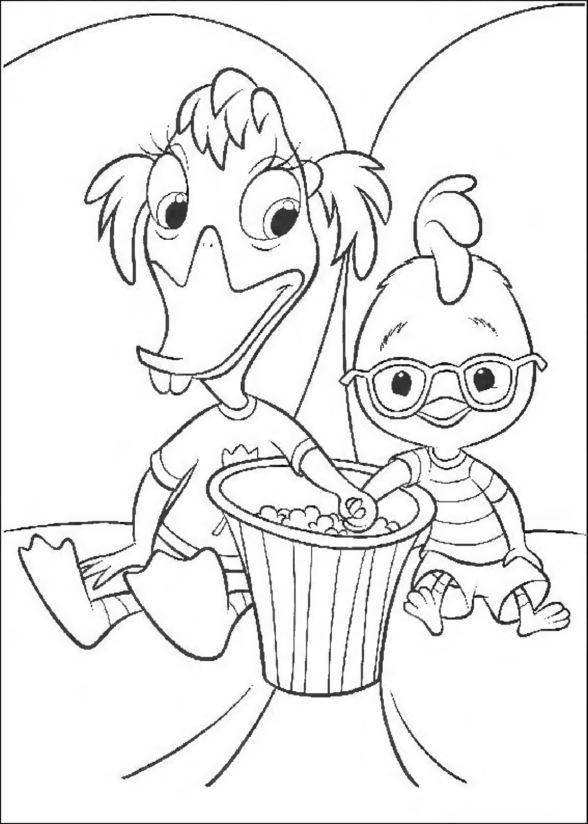 Раскраска цыпленок для детей 4-5 лет