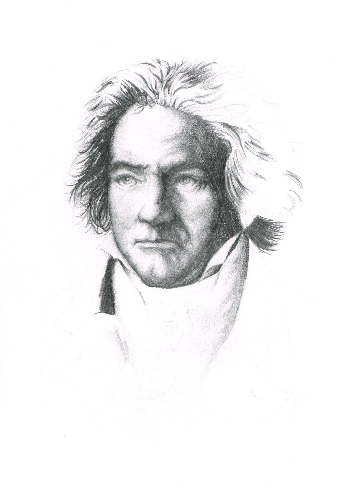 Людвиг Ван Бетховен черно белый портрет