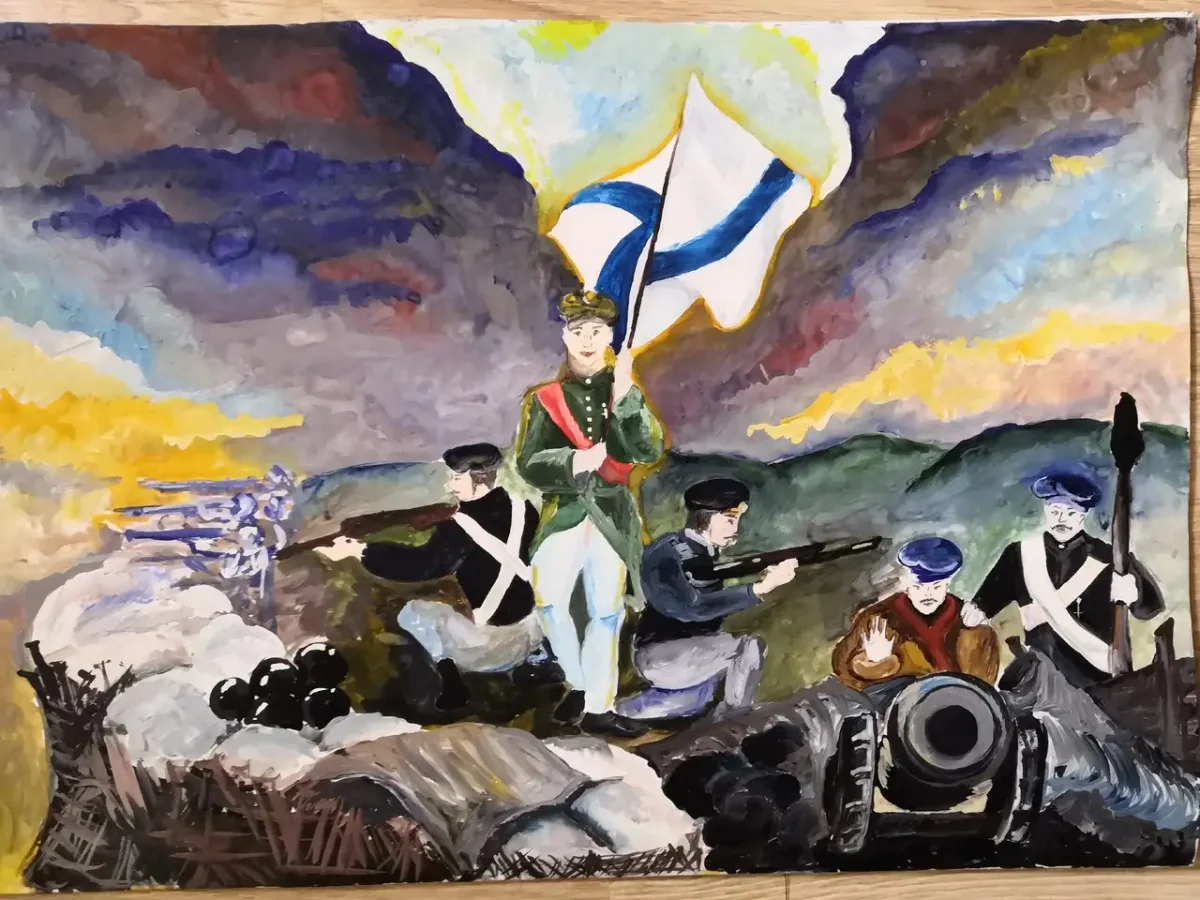 Оборона Севастополя гуашь