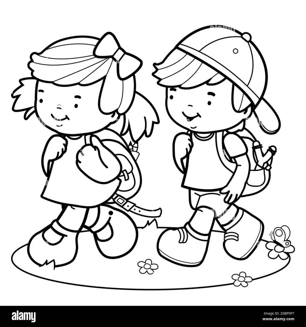 Турист с рюкзаком рисунок