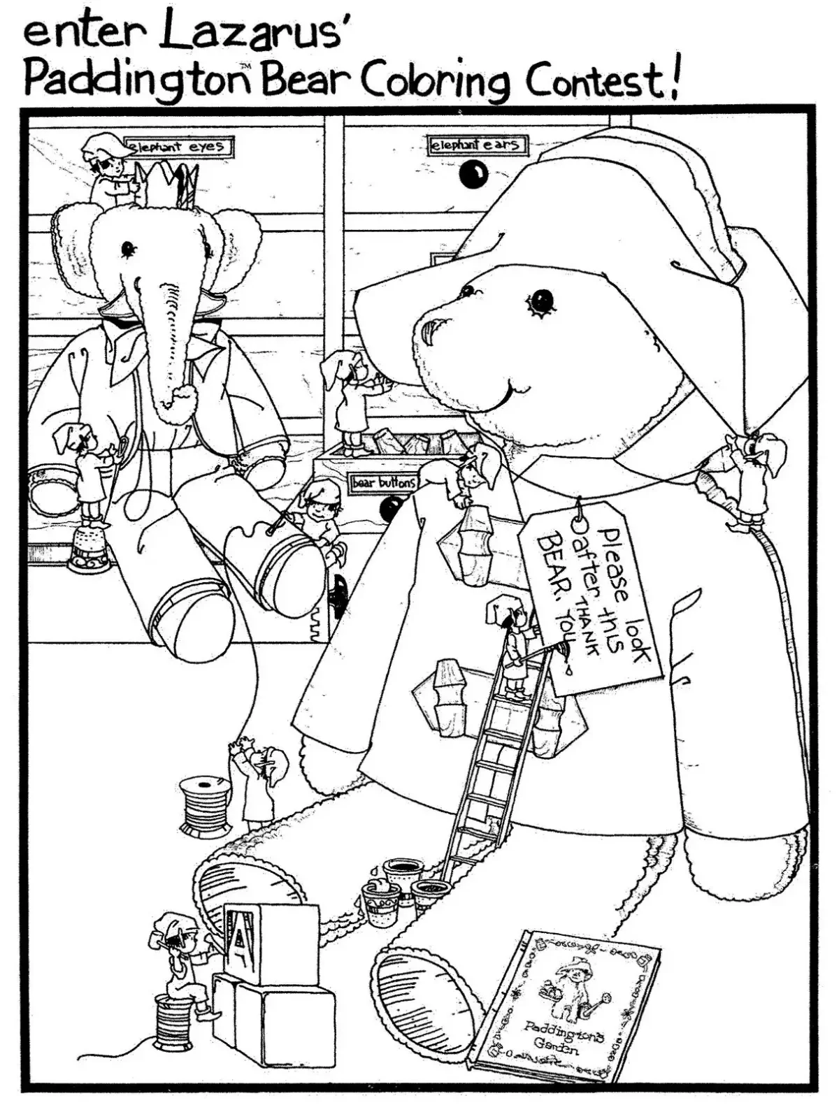 Медвежонок Паддингтон разукрашка