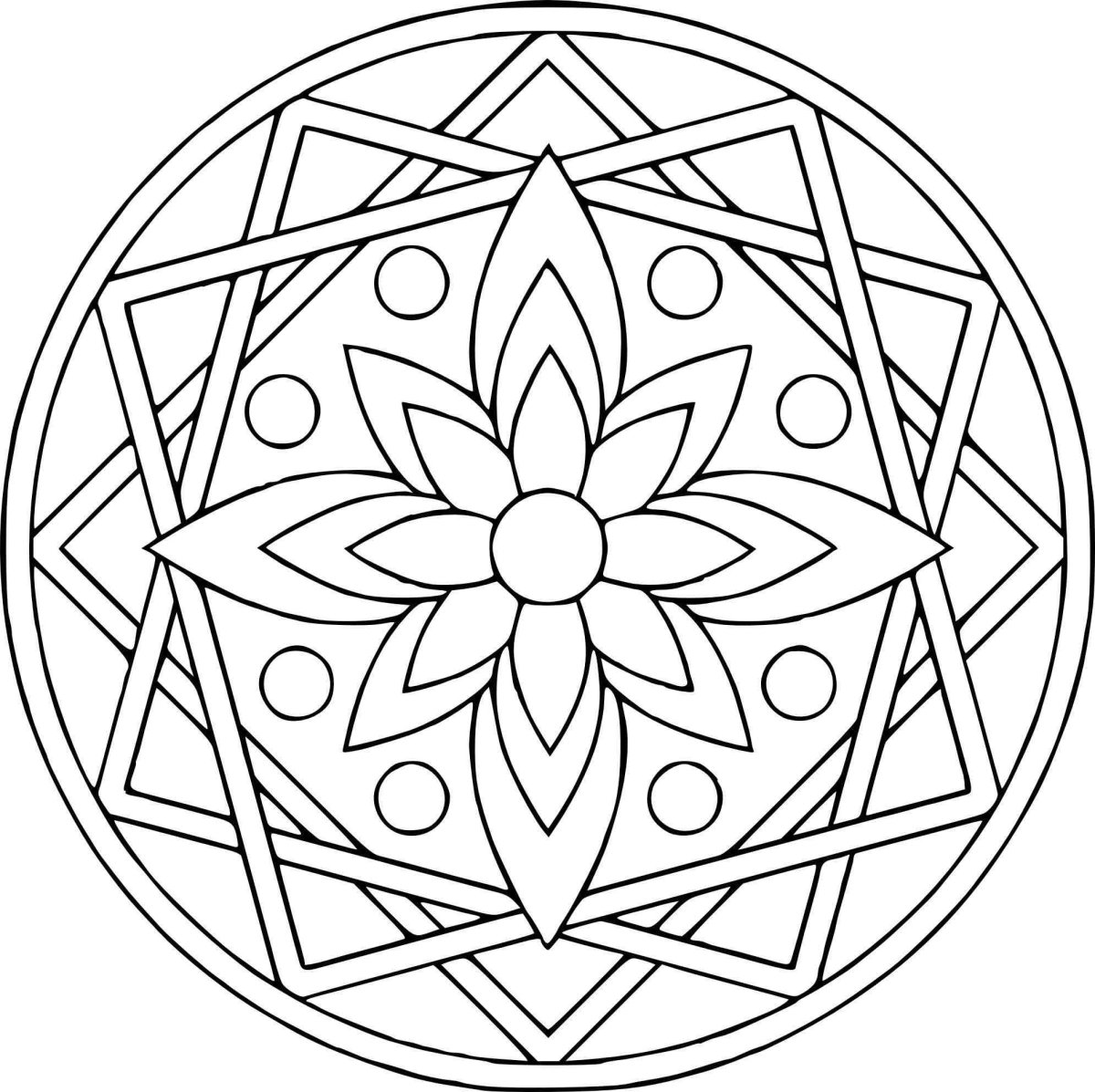 Мандала контур