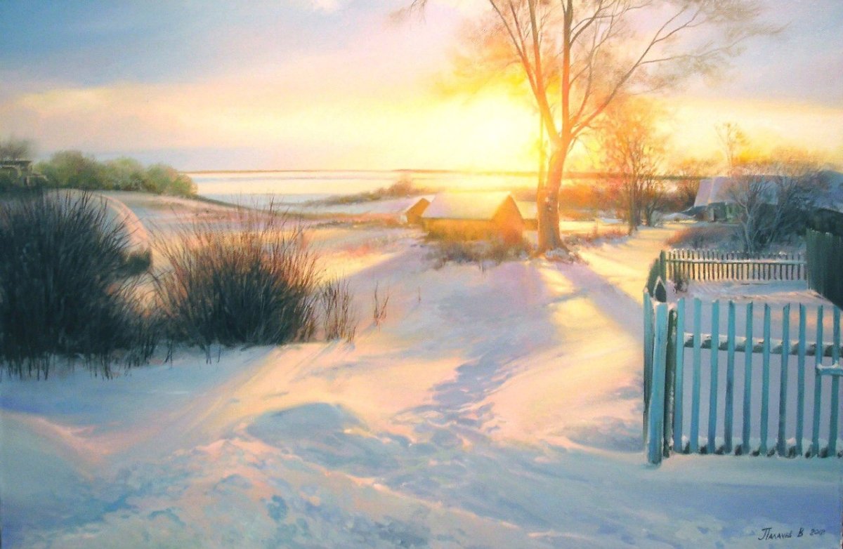 Художник Владимир Воробьев. Зимние пейзажи