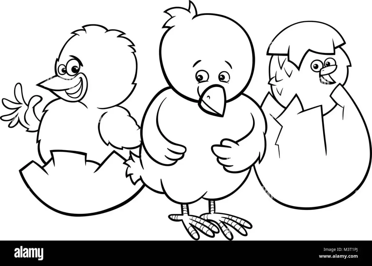 Цыпленок в яйце раскраска