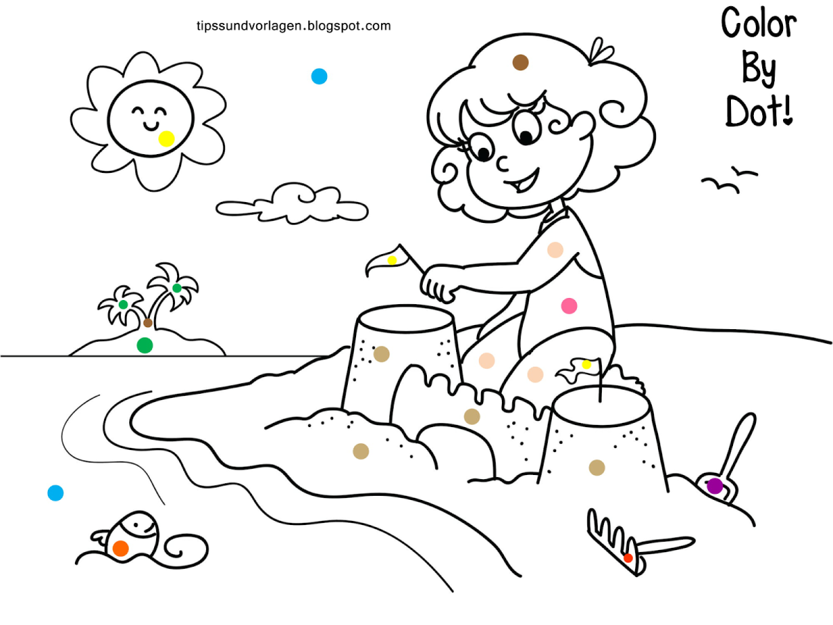 Раскраска песок и вода