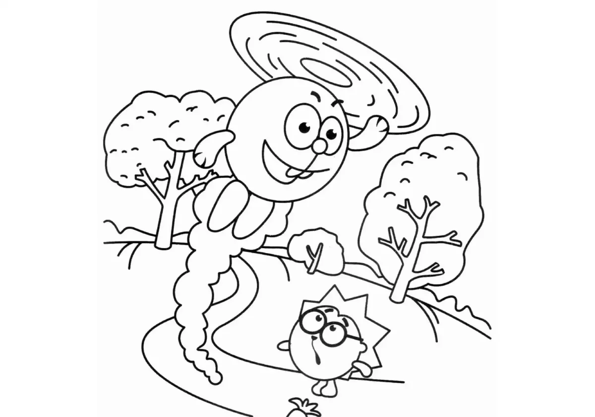 Большая раскраска Смешарики