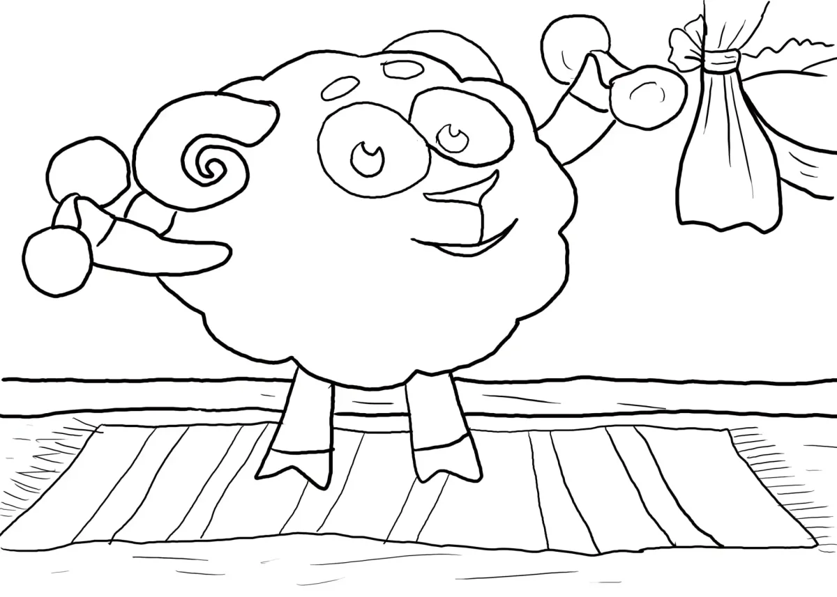 Разукрашка Ежик Смешарик