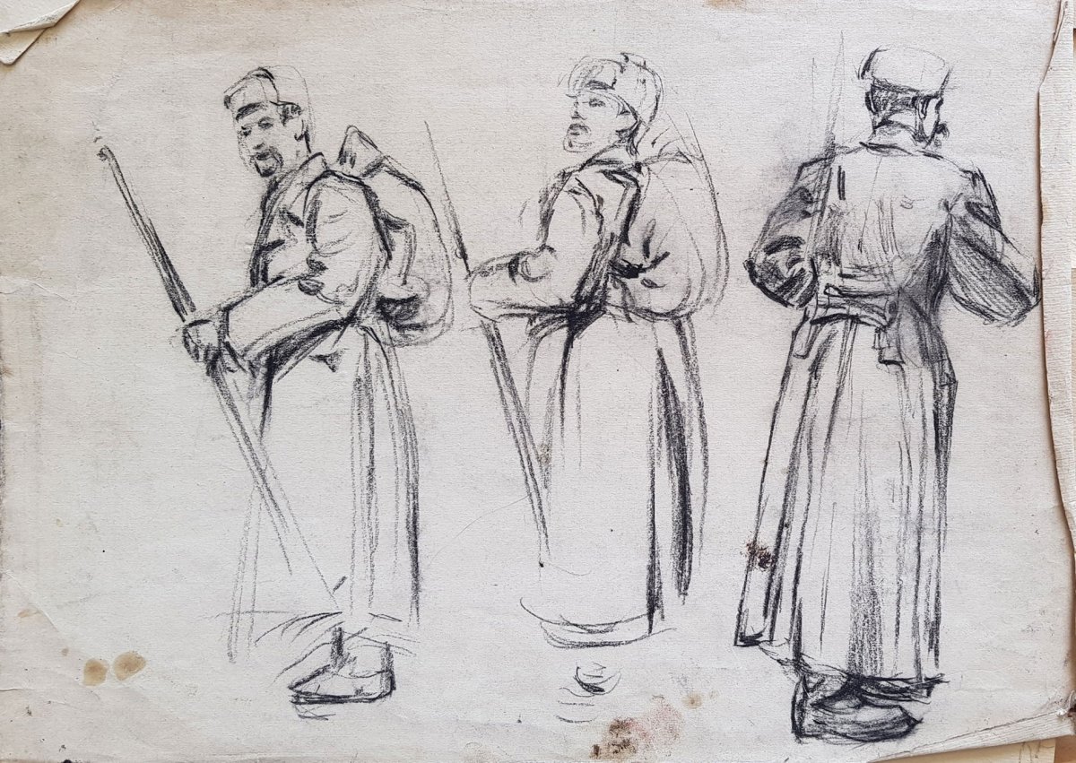 Мужская шинель для рисования