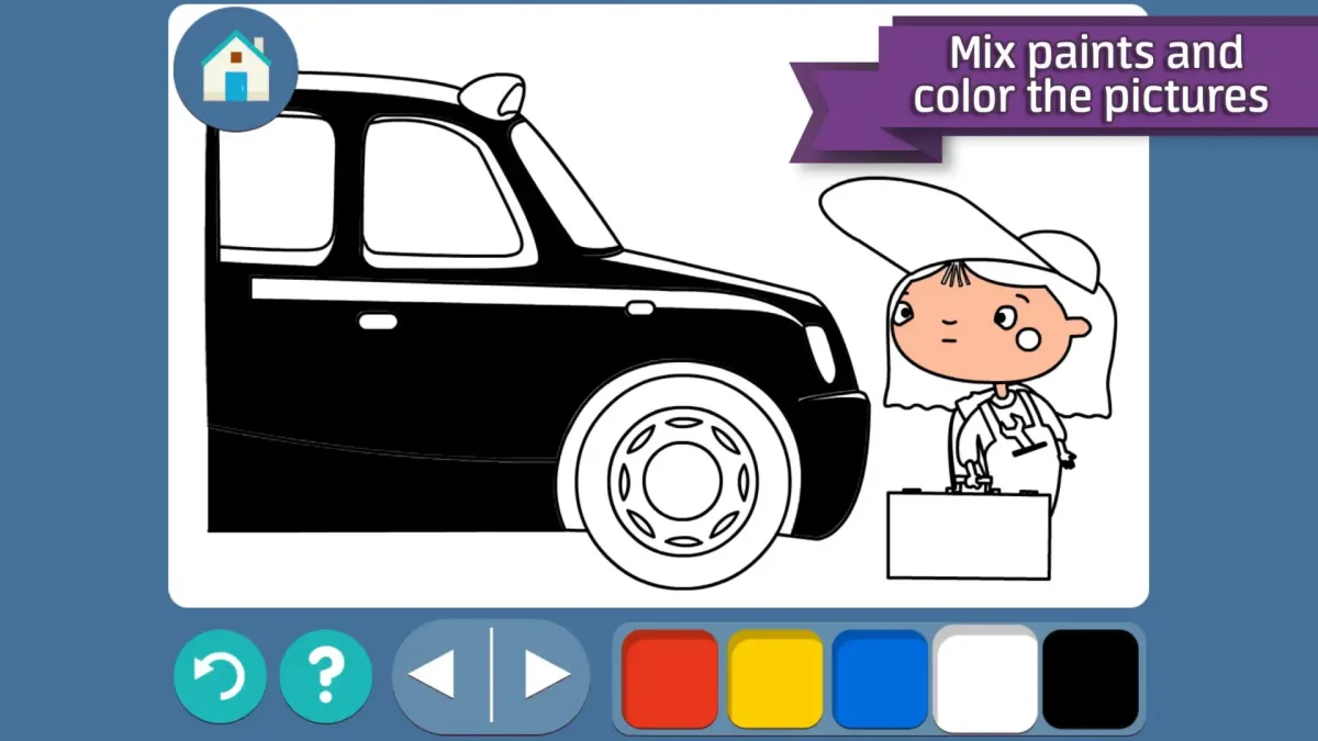 Раскраска мокас машинки помощники