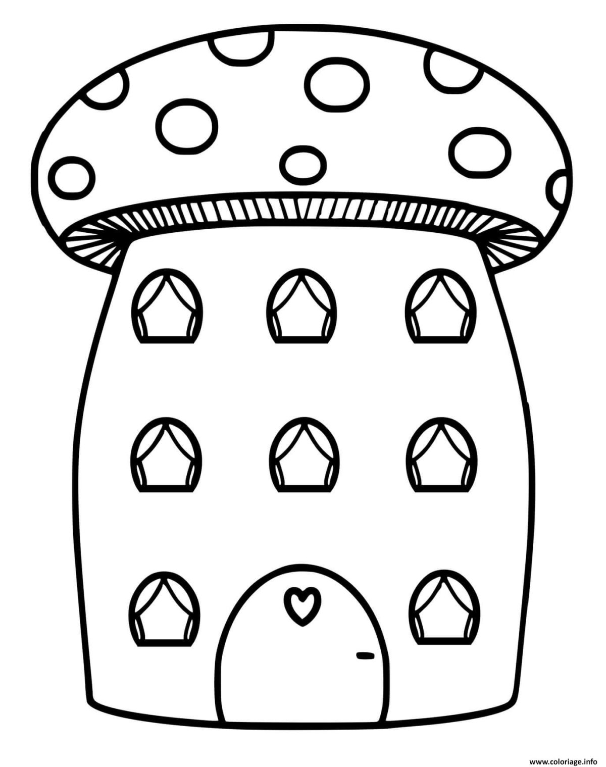 Сказочные домики грибы раскраска