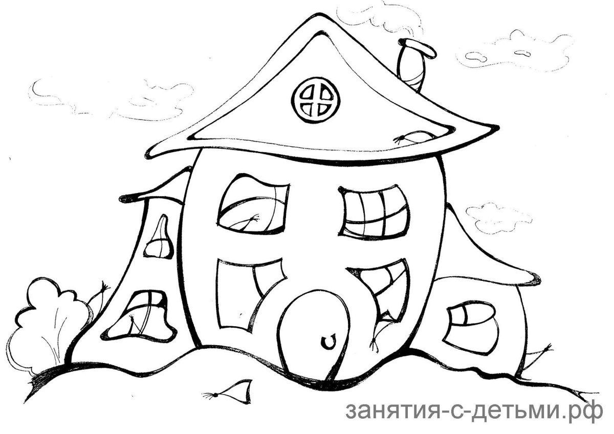 Раскраска дом с привидениями