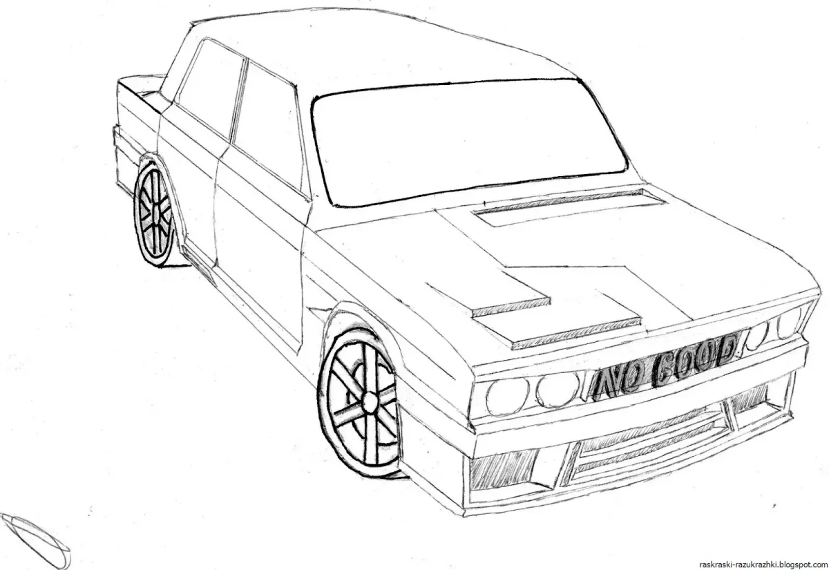 ВАЗ[ 2107 рисунок тюнингованный