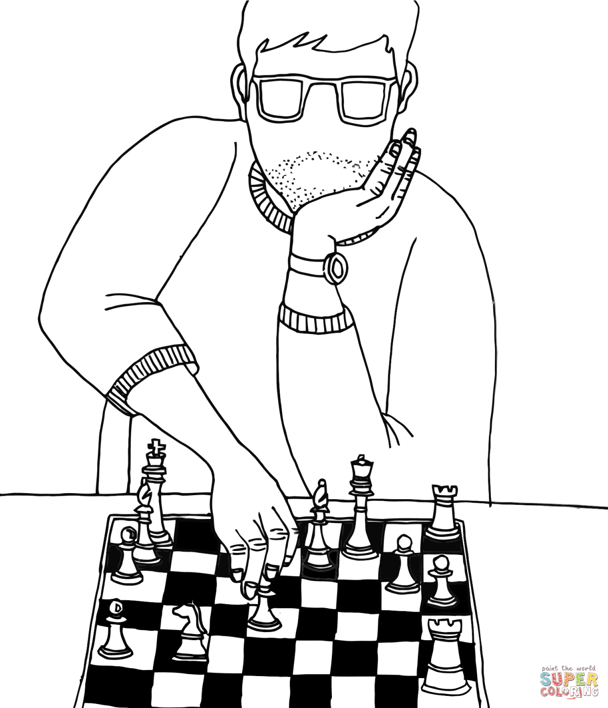 Раскраски для мальчиков шахматы