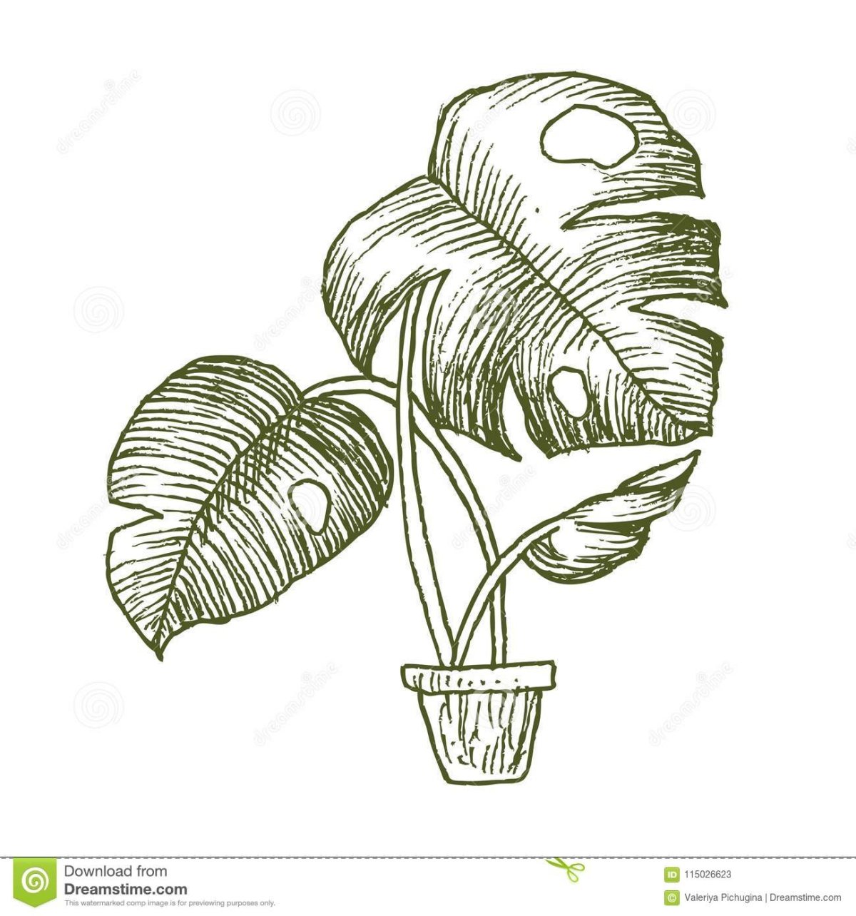 Дерево в горшке раскраска