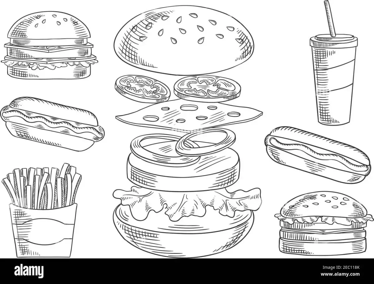 Раскраска картошка фри макдональдс