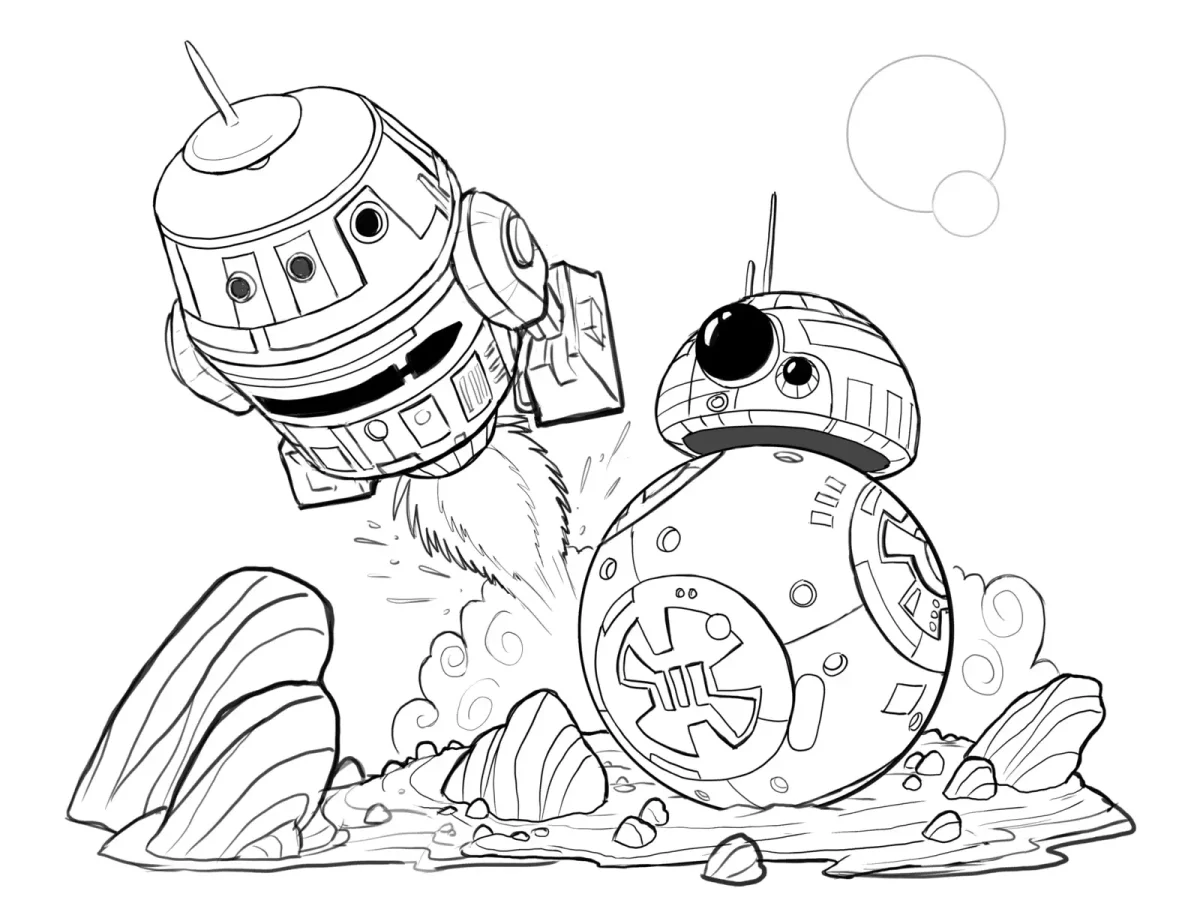 Раскраска Звездные войны bb8