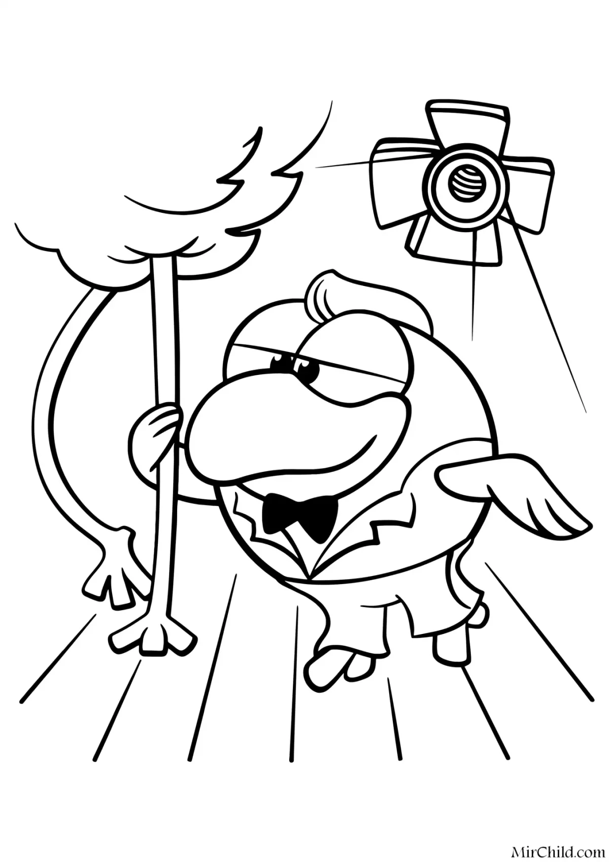 Раскраска Смешарики пин