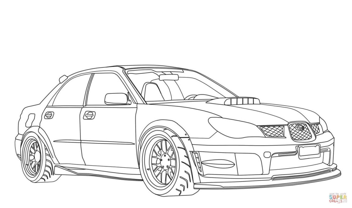 Раскраска Subaru Impreza WRX STI
