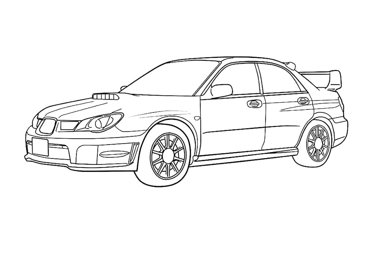 Раскраска Subaru Impreza WRX STI