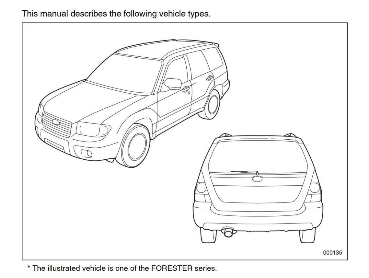 Subaru Forester 2007 чертеж