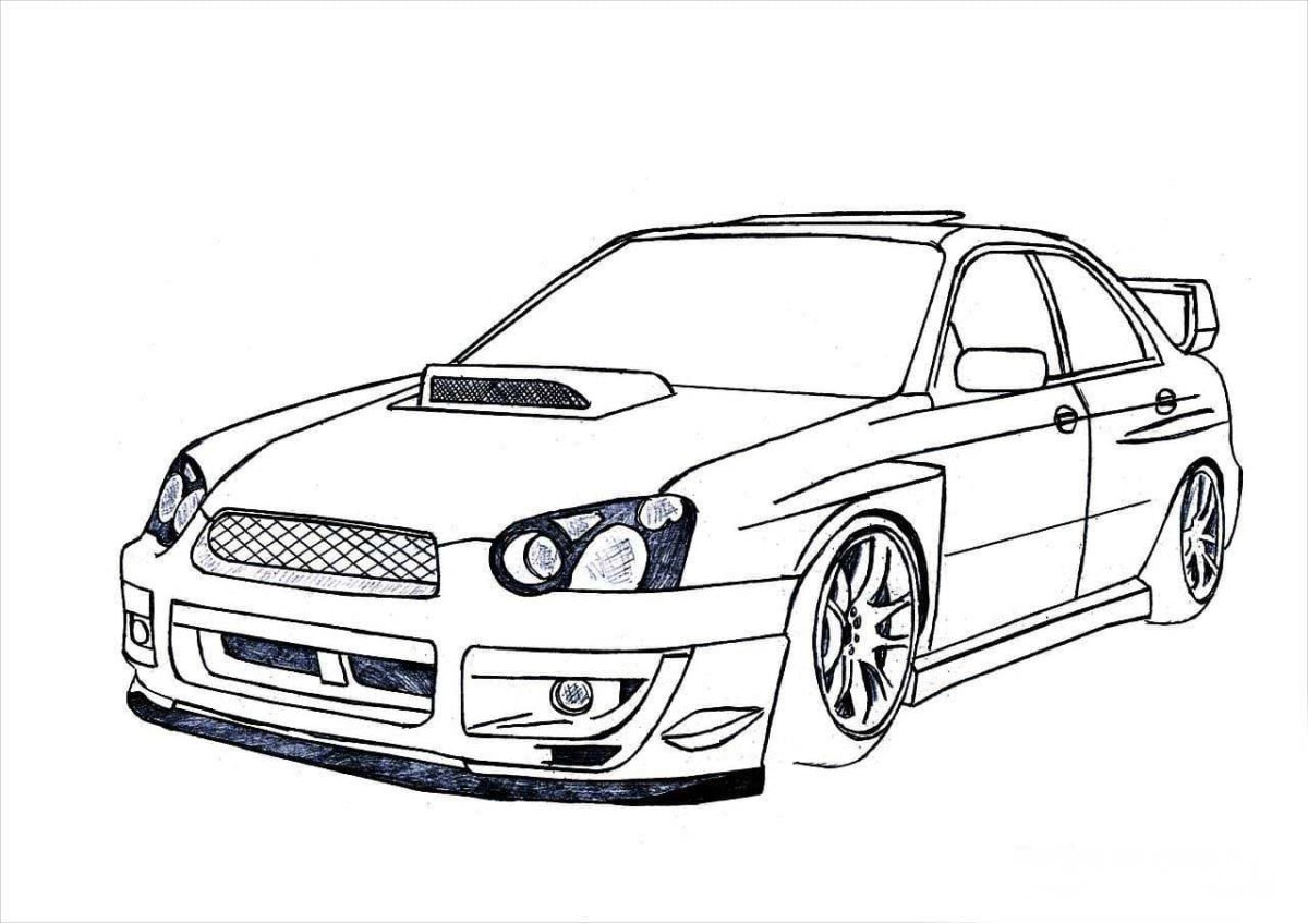 Subaru WRX STI раскраска
