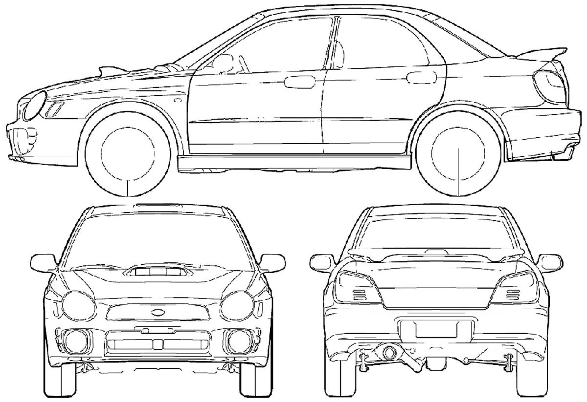 Чертеж Subaru Impreza WRX