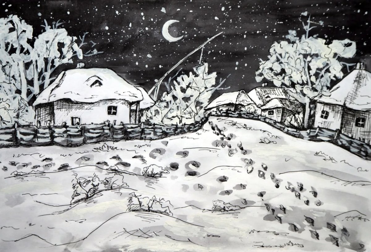 Ночь перед Рождеством рисунок