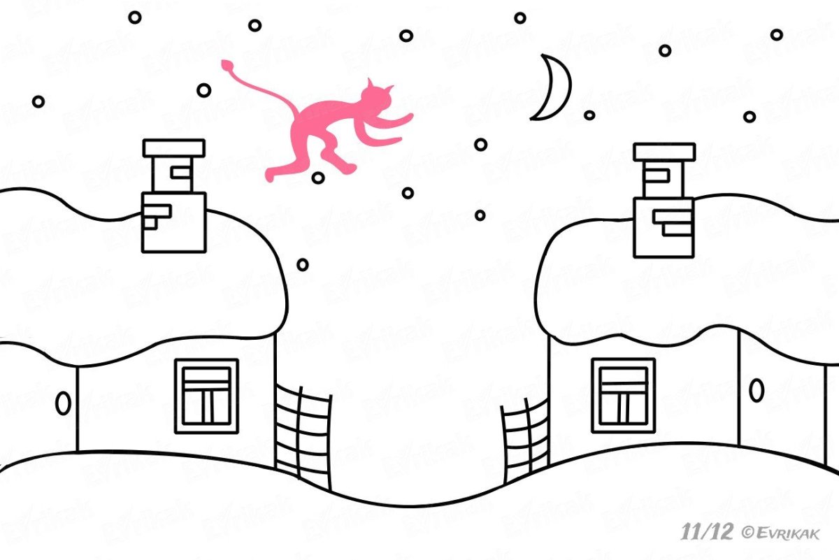 Рисунок ночь перед Рождеством легкие