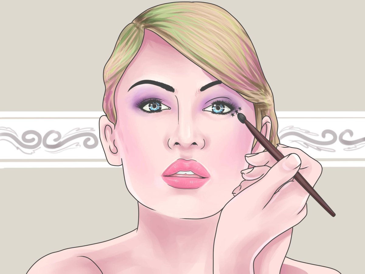 Нарисованная девушка визажист
