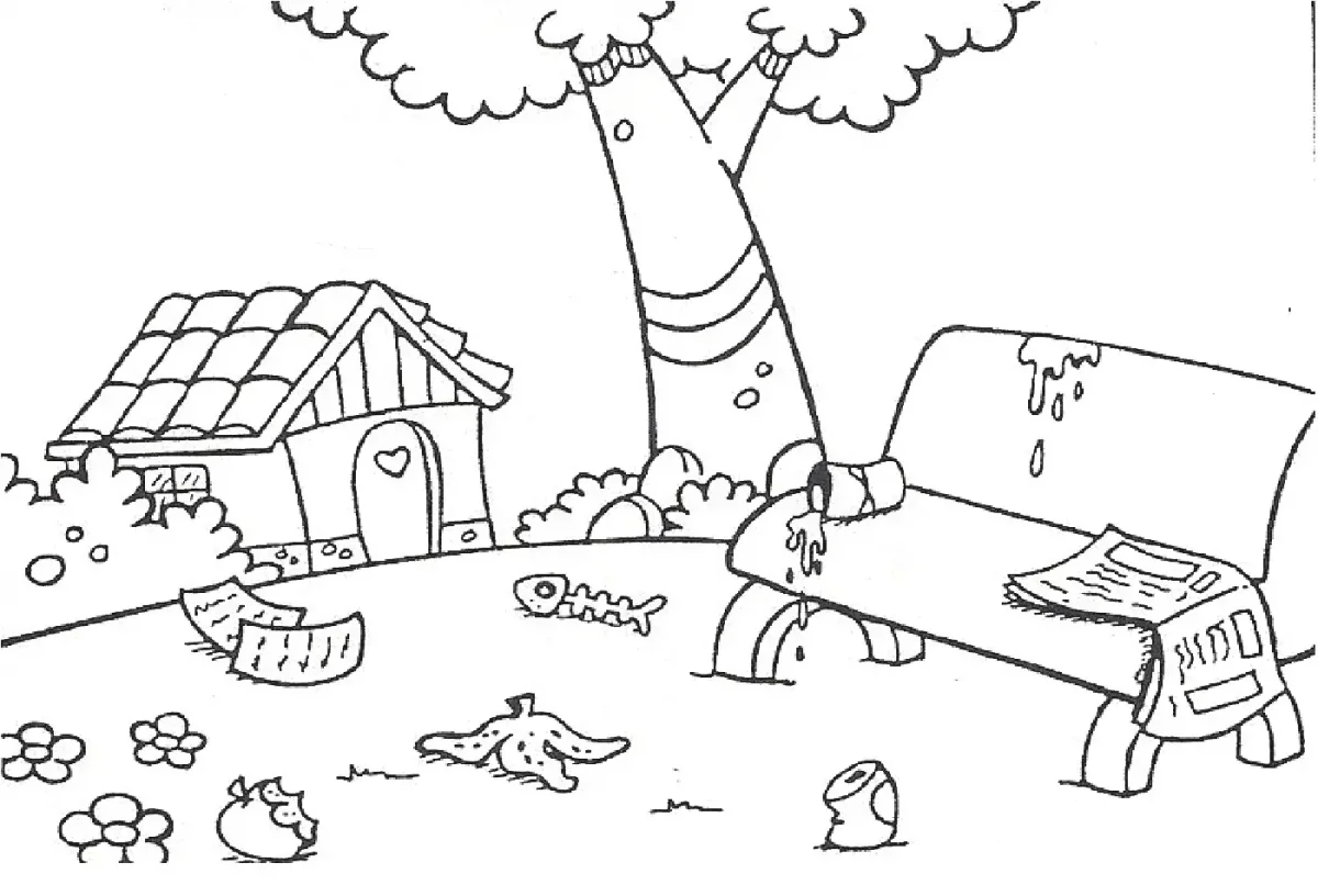 Загрязнение природы раскраска