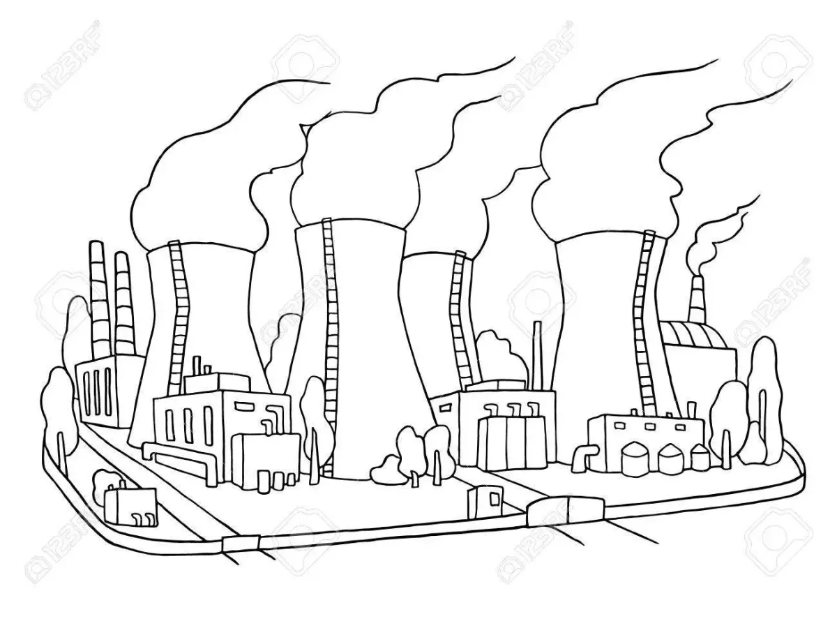 Завод раскраска