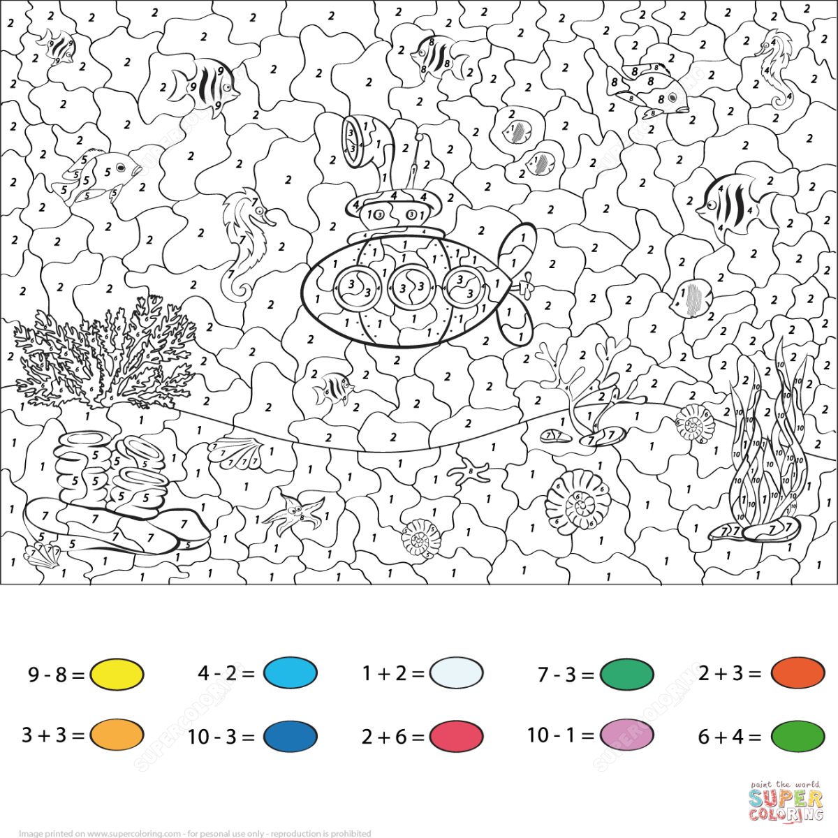 Раскраска по номерам сложные математические