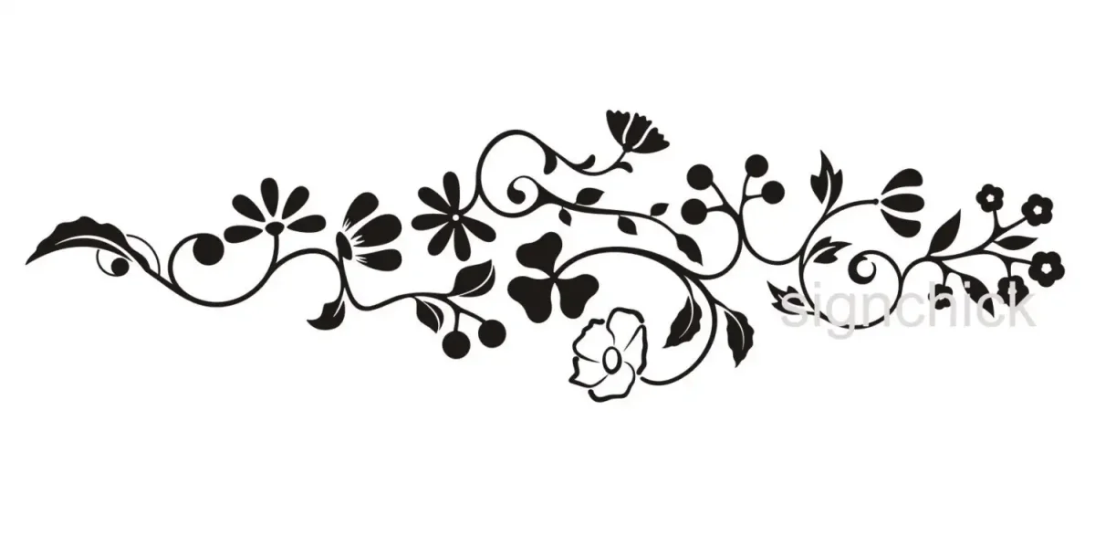 Цветочный орнамент в полосе