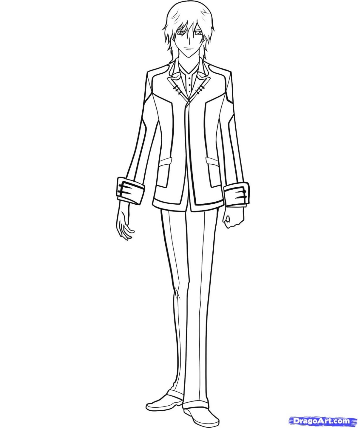 Мужчина в костюме контур