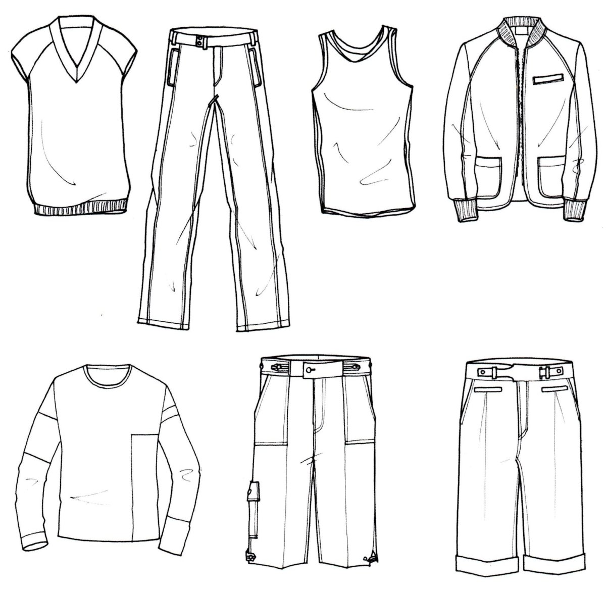 Нарисовать мужской костюм