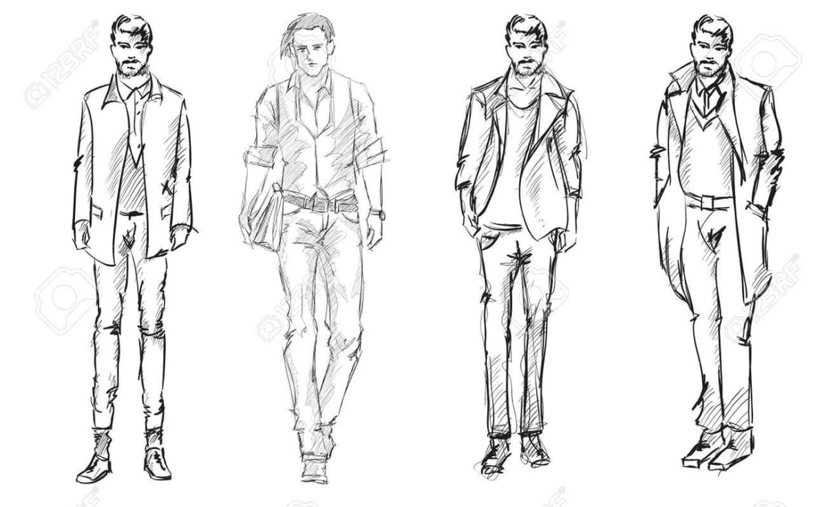 Раскраска мужчина в полный рост