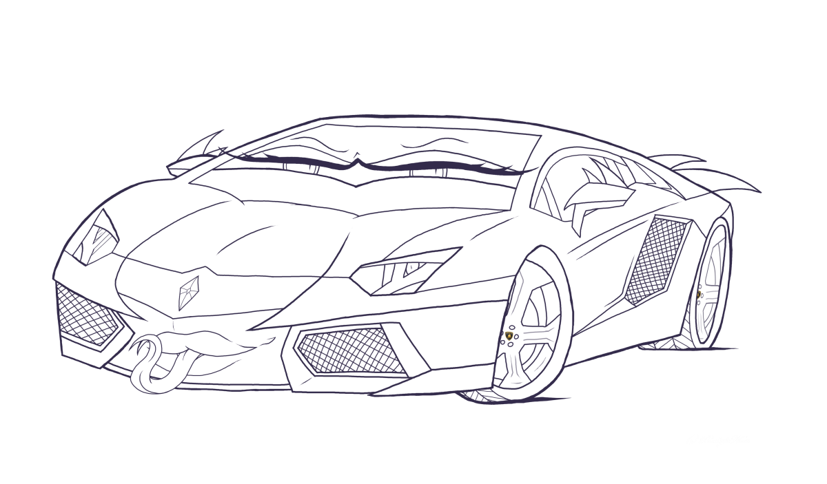 Ламборгини Каунтач скетч