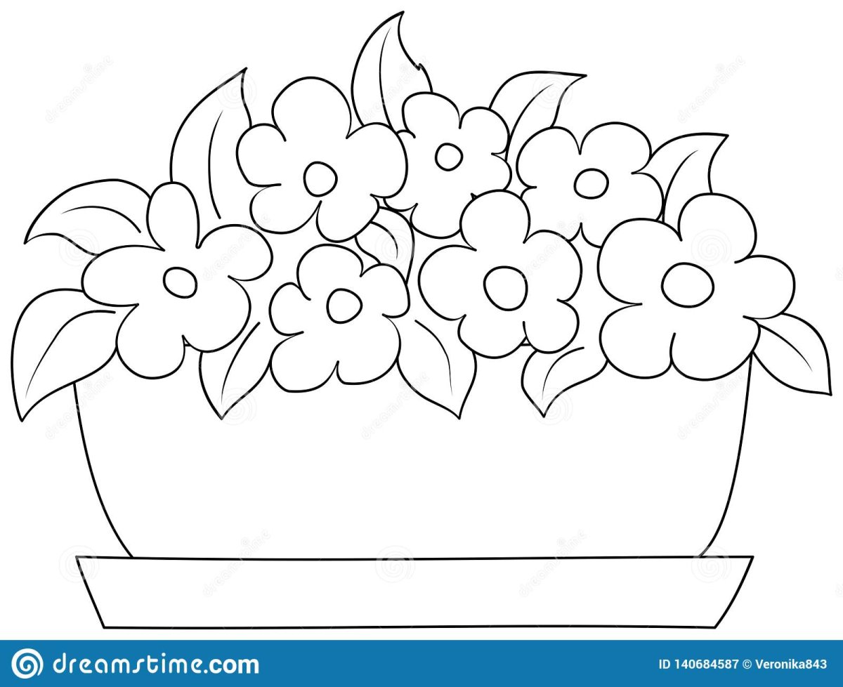 Цветы в горшке для вырезания