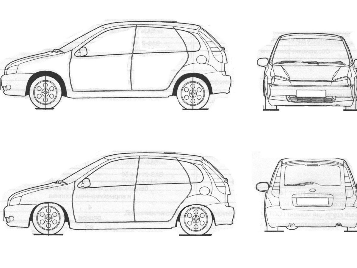 Лада Калина сбоку рисунок
