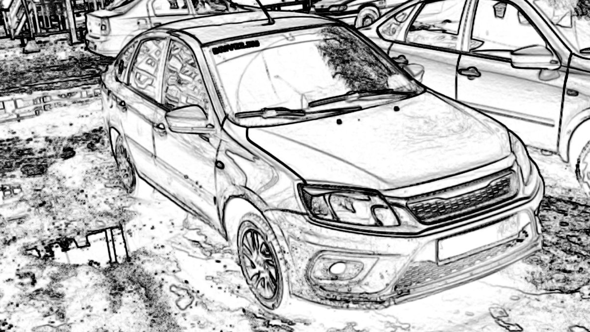 Лада Гранта лифтбек нарисовать