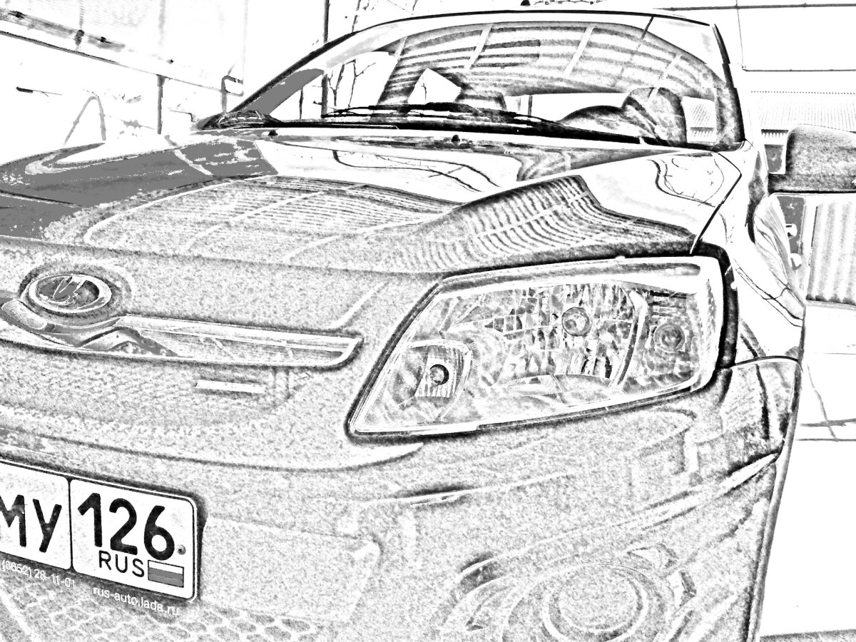 Раскраска Лада Гранта Лив Бек