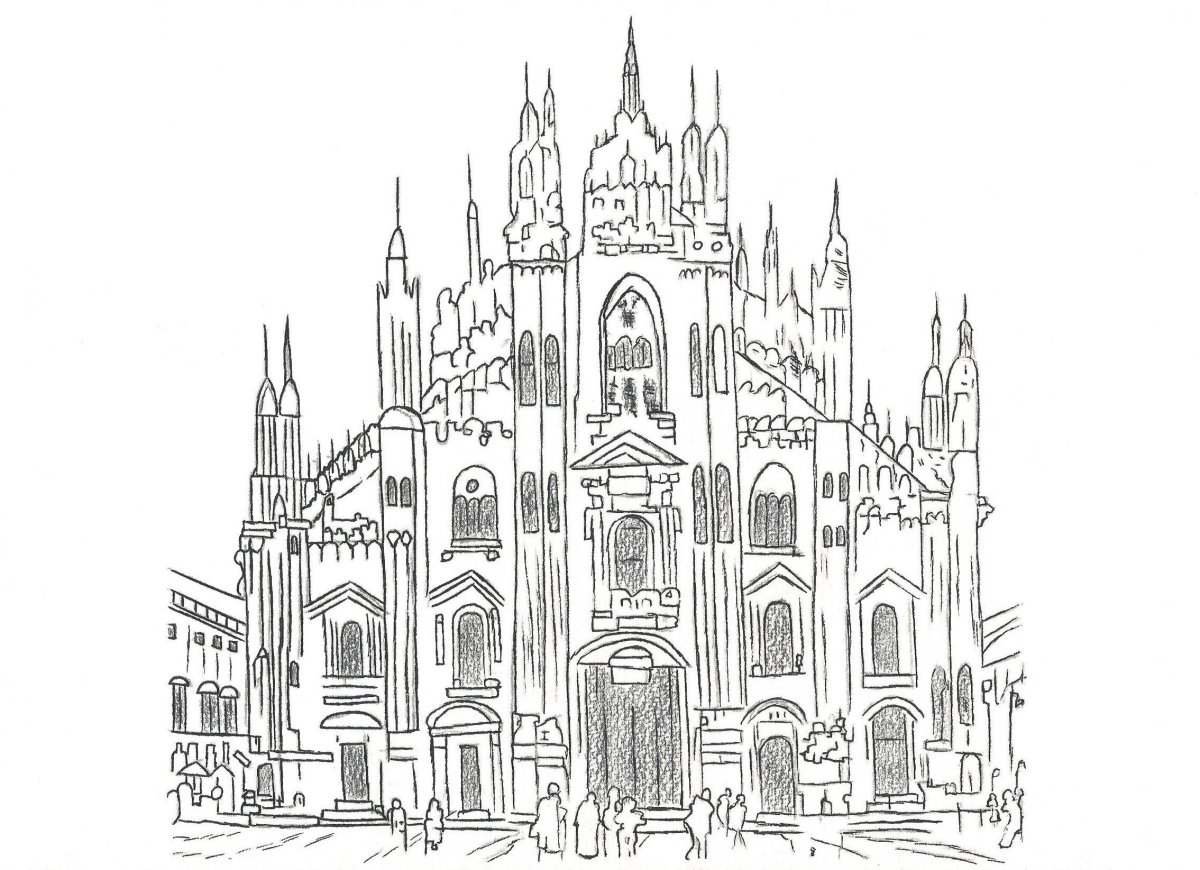 Замок рисунок карандашом