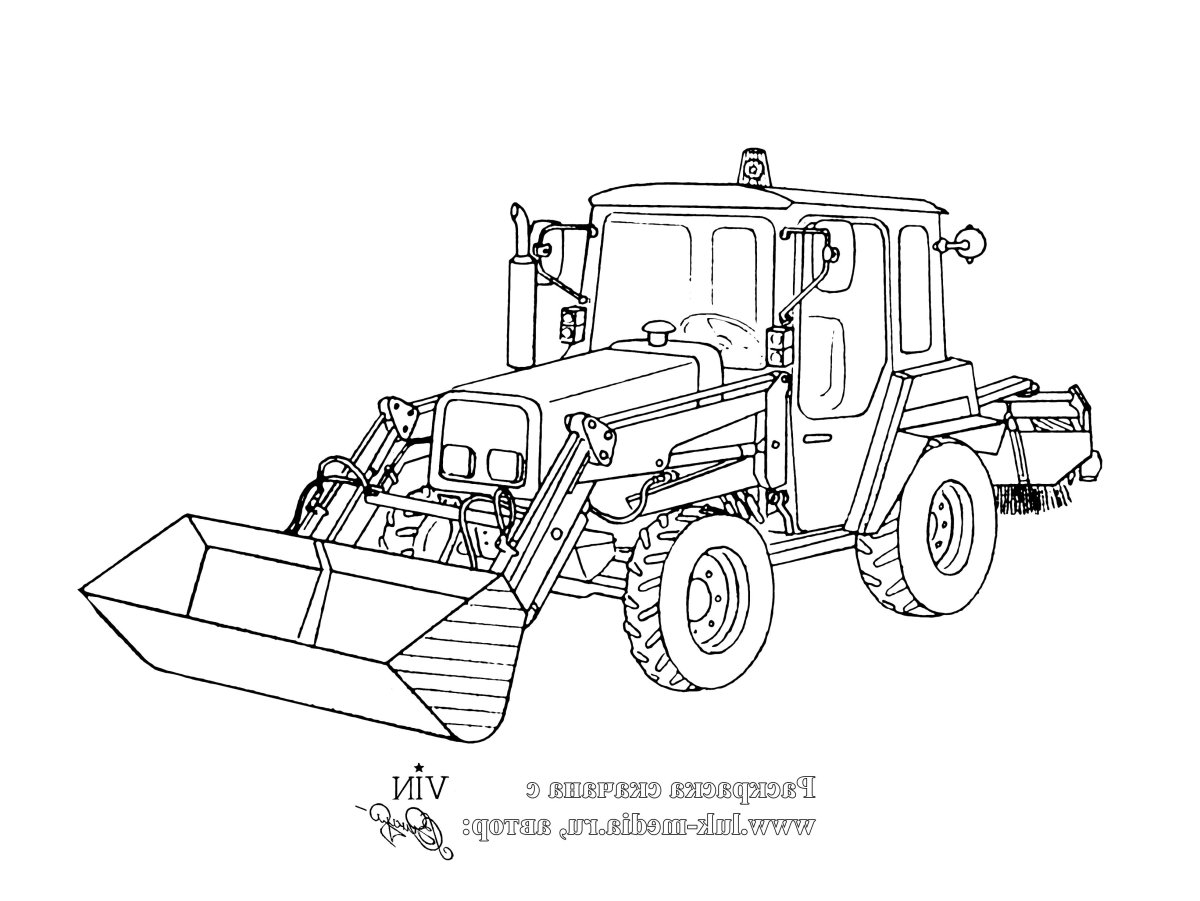 Снегоуборочная машина раскраска