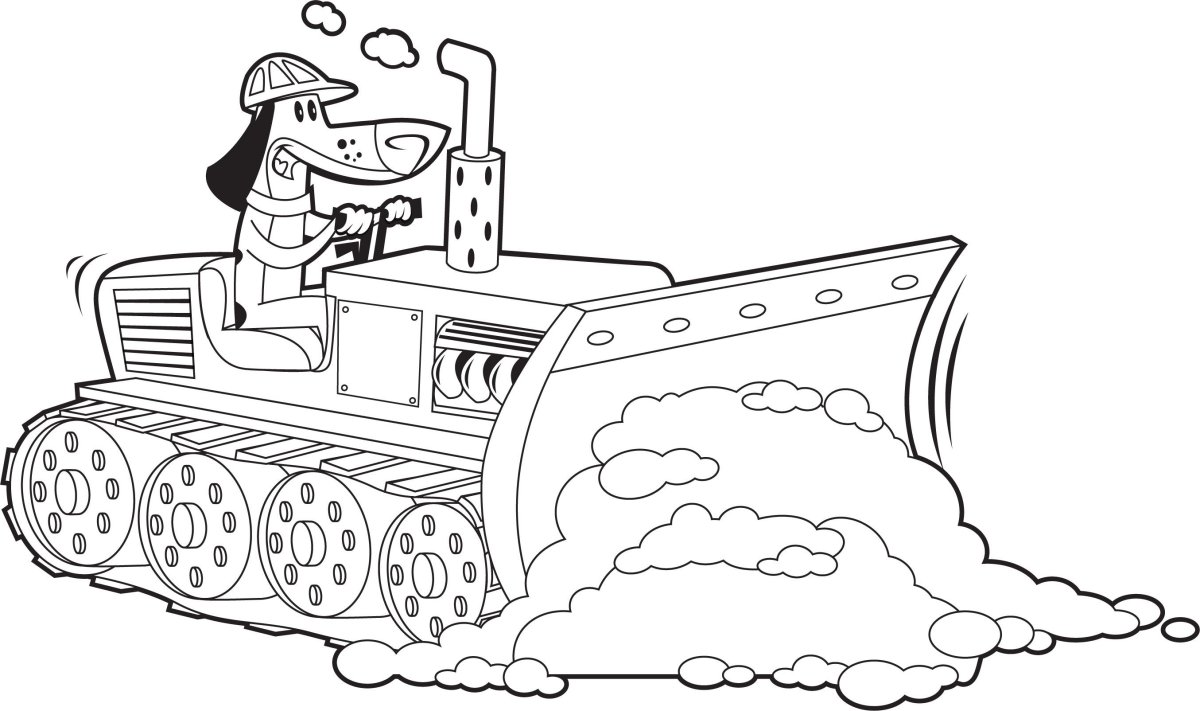 Снегоуборочная машина раскраска