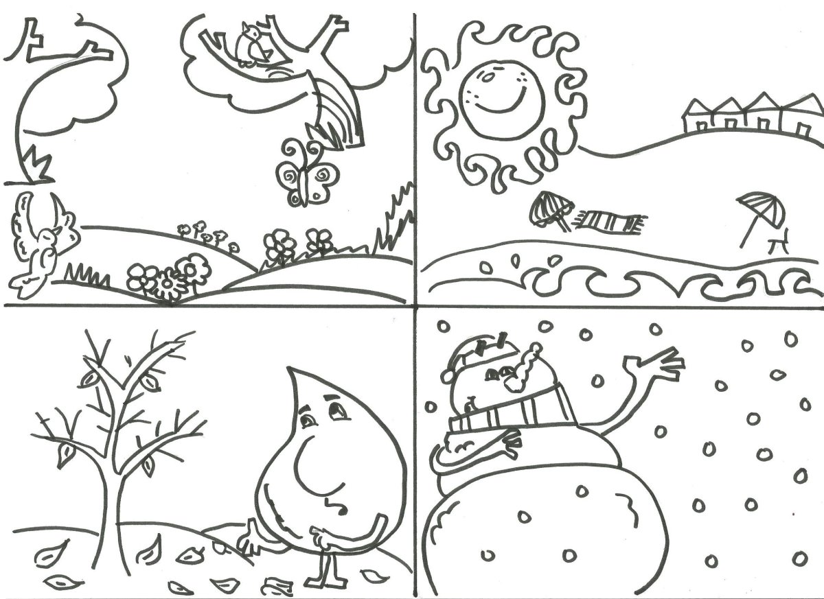 Времена года раскраска для детей