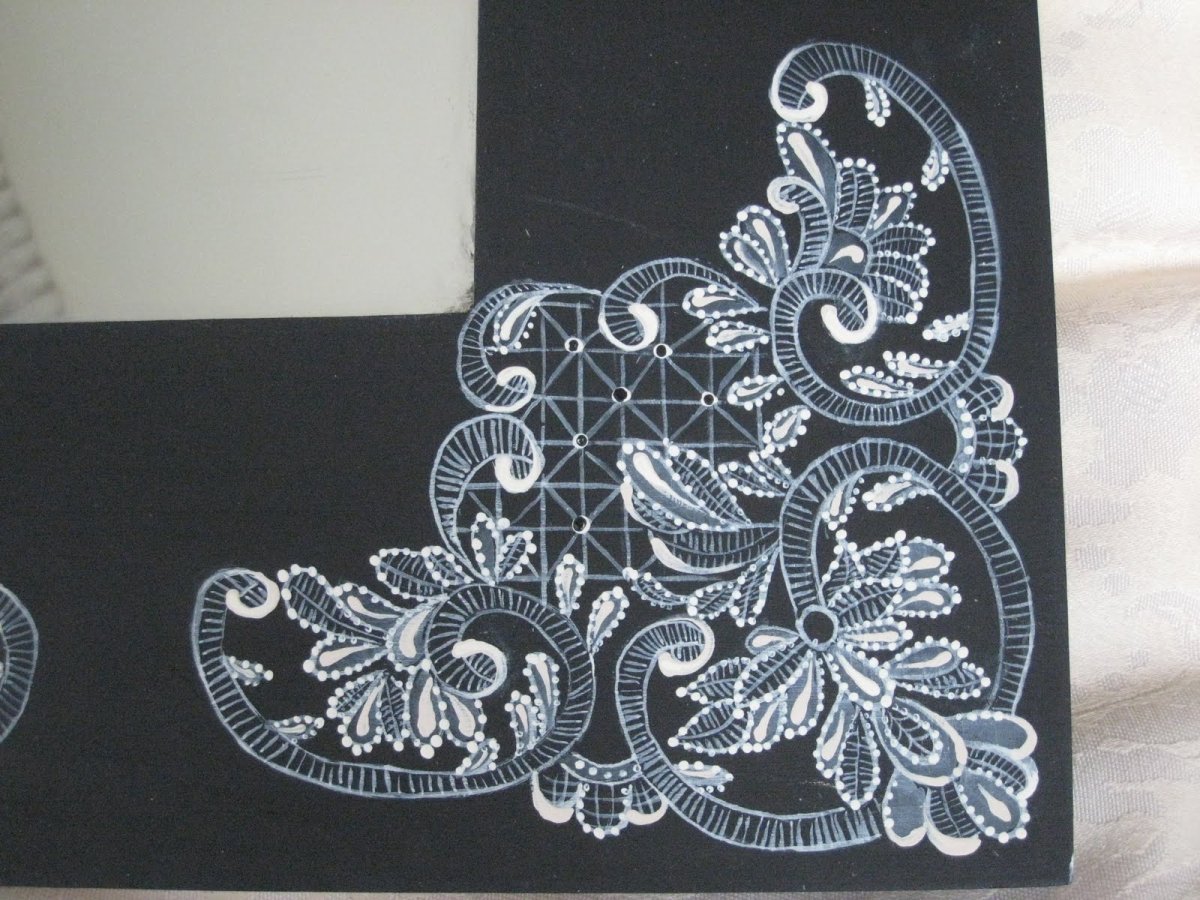 Точечная роспись кружева Ришелье