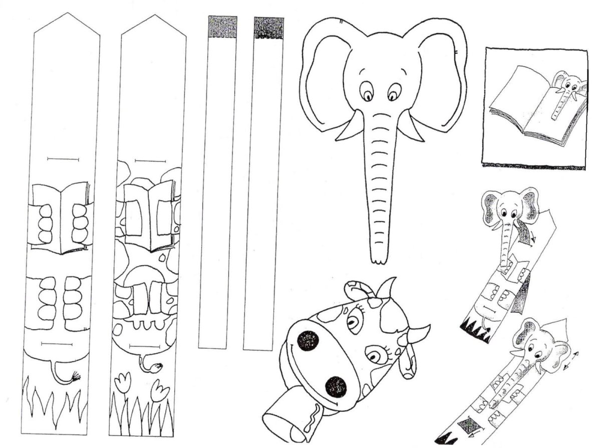 Трафарет закладки для книг